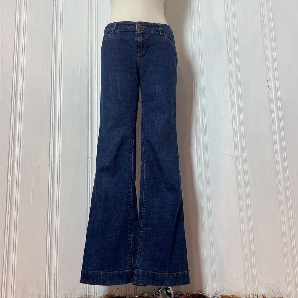 Sisley Made in Italy Low-Rise Bootcut Jeans – Light Navy Blue – Size 44
